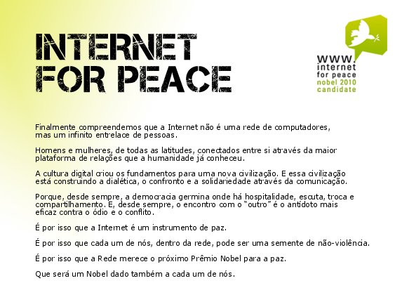 Internet para Nobel da Paz